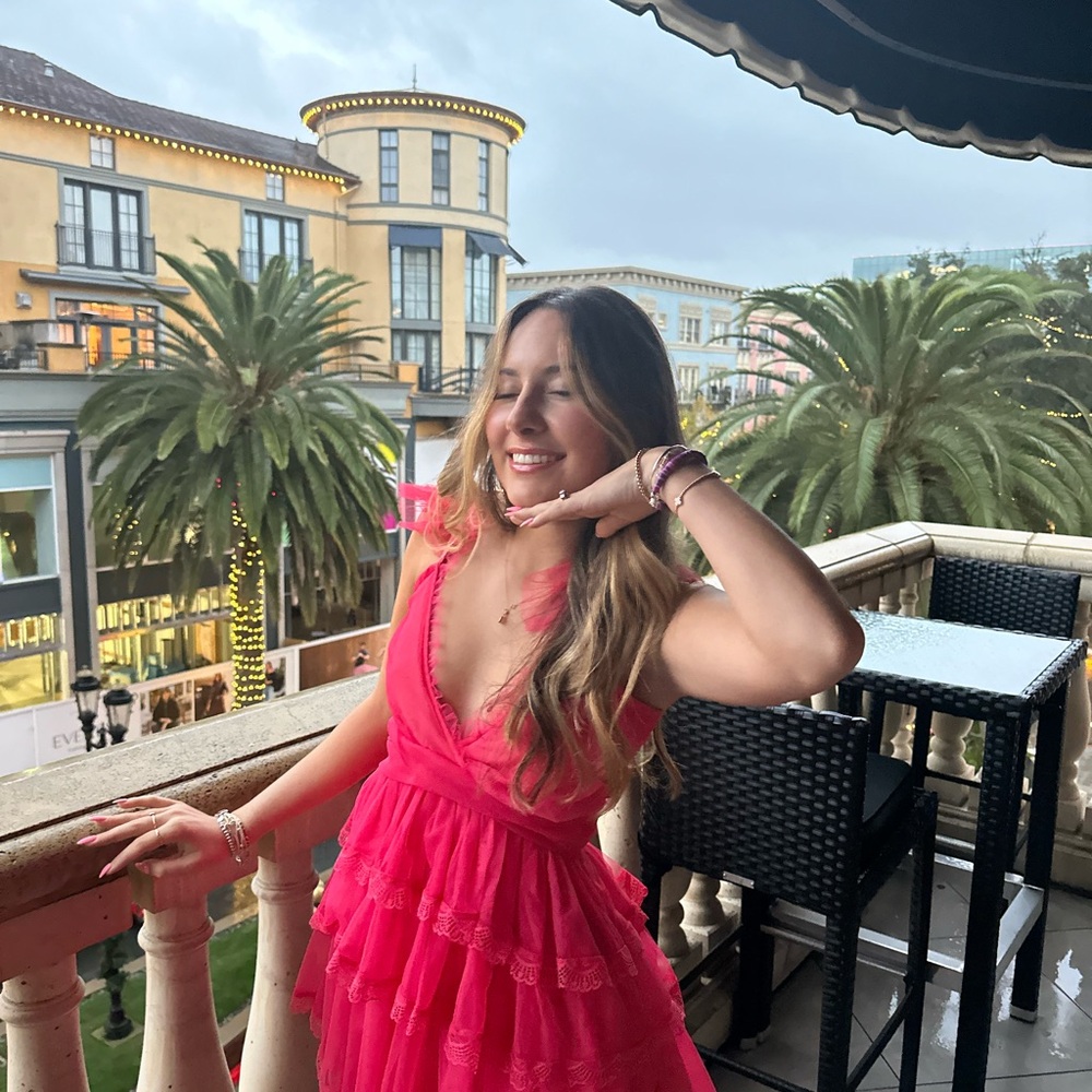 Vibrant Pink Ruffled Dress - Picture 2 of 2
